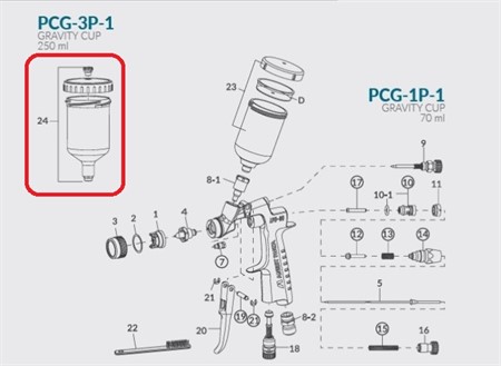 PSG-3P-1 Gravity cup 250ml